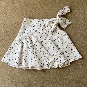 Topshop Floral Skirt with Bow